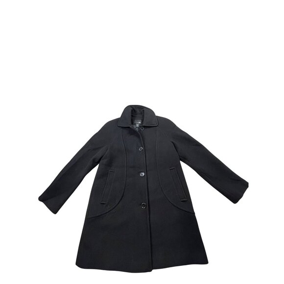 East 5th Womens Black Small Petite Wool Blend Coat Pea Coat Dress Coat Jacket - Picture 1 of 11